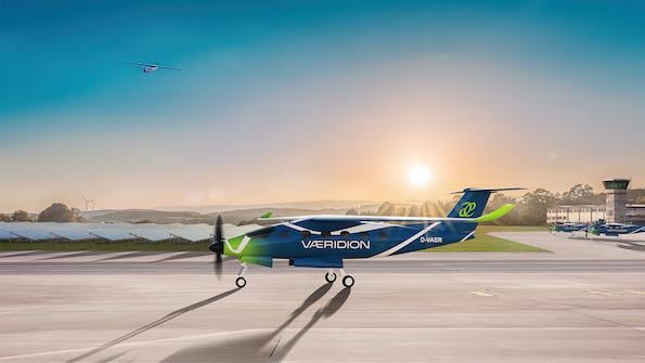 side view concept image of the vaeridion microliner aircraft taxiing