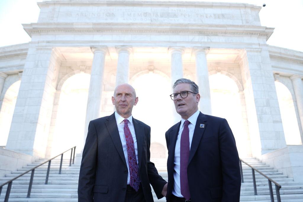 British Defense Secretary John Healey and Prime Minister Keir Starmer